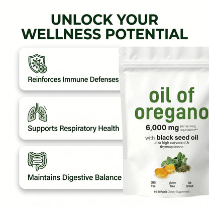 Nativa Valley Oregano Oil with Black Seed Oil Softgels