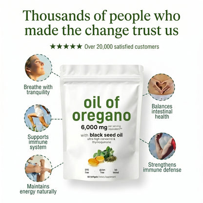 Nativa Valley Oregano Oil with Black Seed Oil Softgels