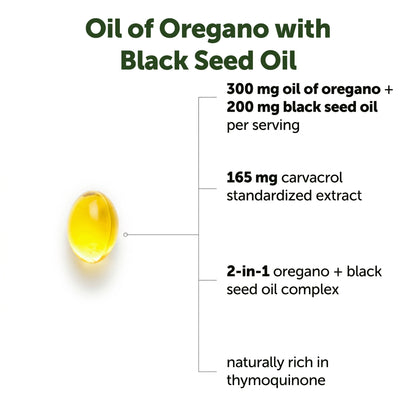 Nativa Valley Oregano Oil with Black Seed Oil Softgels